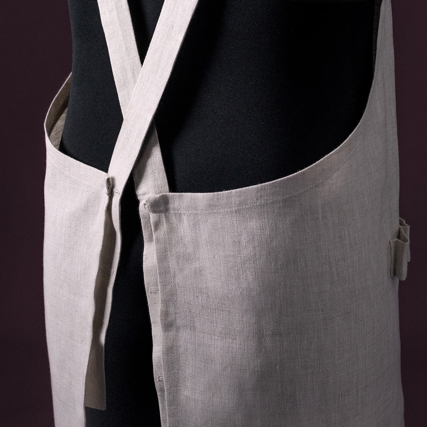 Apron detail shot: natural color, backside