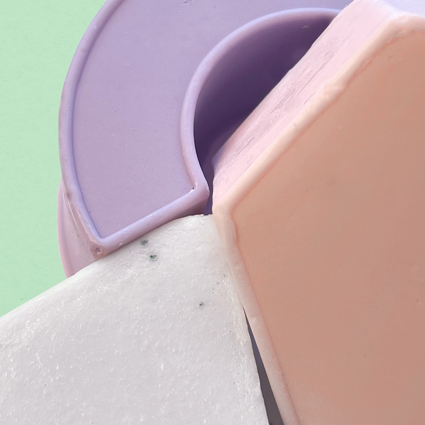 Closeup shot of the details of the soaps